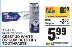 Food Lion Crest 3d White or Gum Detoxify Toothpaste offer