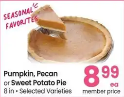 Safeway Pumpkin, Pecan or Sweet Potato Pie offer