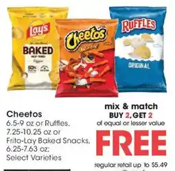 Fred Meyer Cheetos or Ruffles or Frito-Lay Baked Snacks offer