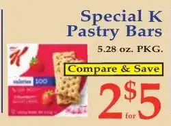 DeMoulas Market Basket Special K Pastry Bars offer