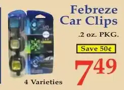 DeMoulas Market Basket Febreze car clips offer