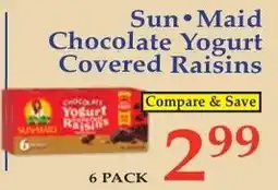 DeMoulas Market Basket Sun Maid Chocolate Yogurt Covered Raisins offer