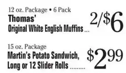 Morton Williams Thomas' original white english muffins offer