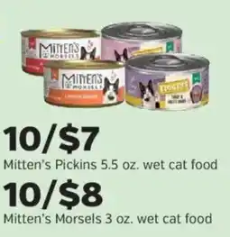 Pet Supplies Plus Mitten's Pickins wet cat food offer