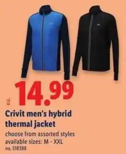 Lidl Crivit men's hybrid thermal jacket offer