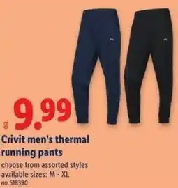 Lidl Crivit men's thermal running pants offer