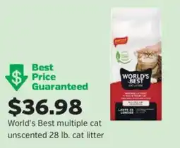 Pet Supplies Plus World's Best multiple cat unscented cat litter offer