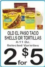 Foodland Old El Paso taco shells or tortillas offer