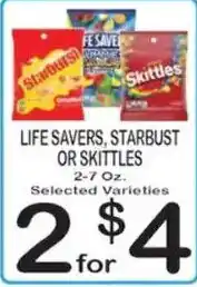 Foodland Life Savers, Starburst or Skittles offer