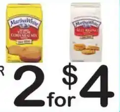 Foodland Martha white yellow corn meal mix offer