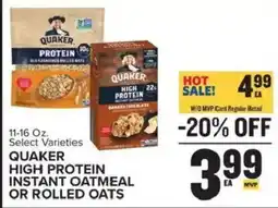 Food Lion Quaker high protein instant oatmeal or rolled oats offer