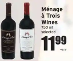 Ray's Food Ménage à Trois Wines offer