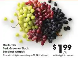 Fred Meyer California red, green or black seedless grapes offer