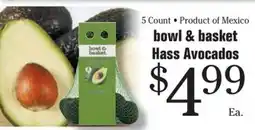 Morton Williams bowl & basket hass avocados offer