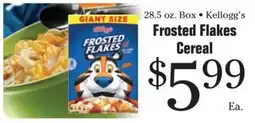 Morton Williams Kellogg's Frosted Flakes Cereal offer