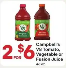 Coborn's Campbell's V8 Tomato, Vegetable or Fusion Juice offer