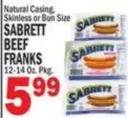 Ctown Sabrett beef franks offer