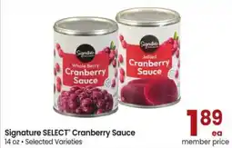 Safeway Signature Select Cranberry Sauce offer