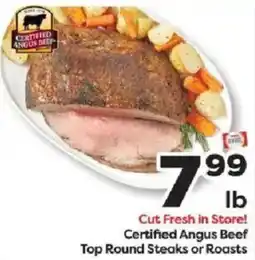 Weis Markets Certified Angus Beef Top Round Steaks or Roasts offer