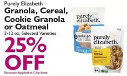 Festival Foods Purely Elizabeth Granola, Cereal, Cookie Granola or Oatmeal offer