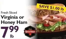 Festival Foods Kreischmar Fresh Sliced Virginia or Honey Ham offer