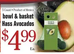 Morton Williams bowl & basket hass avocados offer