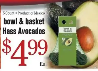 Bowl & basket hass avocados