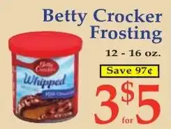 DeMoulas Market Basket Betty Crocker frosting offer