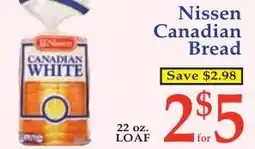 DeMoulas Market Basket Nissen Canadian Bread offer