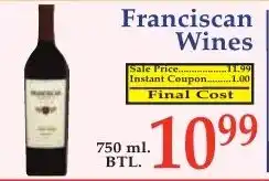 DeMoulas Market Basket Franciscan Wines offer