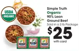 Fred Meyer Simple Truth Organic Ground Beef offer