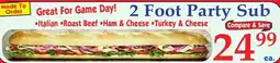 DeMoulas Market Basket 2 Foot Party Sub offer