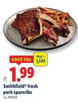 Lidl Smithfield fresh pork spareribs offer