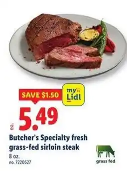 Lidl Butcher's Specialty fresh grass-fed sirloin steak offer