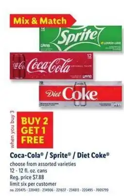 Lidl Coca-Cola® / Sprite® / Diet Coke® offer