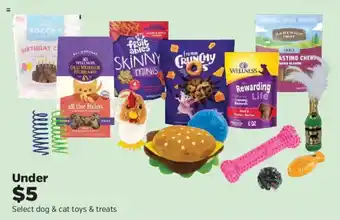 Select dog & cat toys & treats