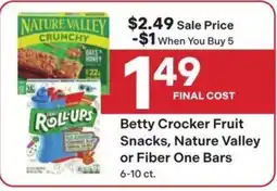 Coborn's Betty Crocker Fruit Snacks, Nature Valley or Fiber One Bars offer