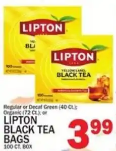 Ctown Lipton black tea bags offer