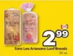 Weis Markets Sara Lee Artesano Loaf Breads offer