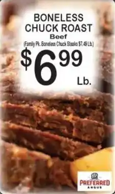Foodland Preferred Angus Boneless Chuck Roast Beef offer