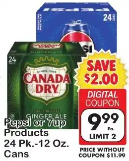 Pepsi or 7up Products