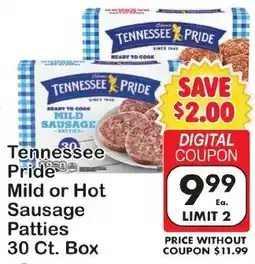 Fairplay Tennessee Pride Mild or Hot Sausage Patties offer