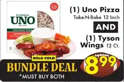 Fairplay Uno Pizza Thin Crust Pizza and Tyson Wings offer
