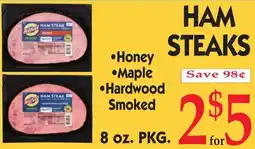 DeMoulas Market Basket Honey Maple Hardwood Smoked Ham Steaks offer