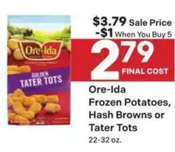 Coborn's Ore-Ida Frozen Potatoes, Hash Browns or Tater Tots offer