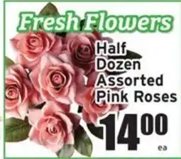 Ray's Food Fresh Flowers Half Dozen Assorted Pink Roses offer