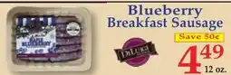 DeMoulas Market Basket Dillurg Blueberry Breakfast Sausage offer