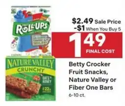 Coborn's Betty Crocker Fruit Snacks, Nature Valley or Fiber One Bars offer