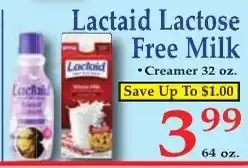 DeMoulas Market Basket Lactaid lactose free milk offer