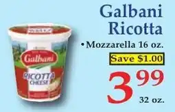 DeMoulas Market Basket Galbani ricotta offer
